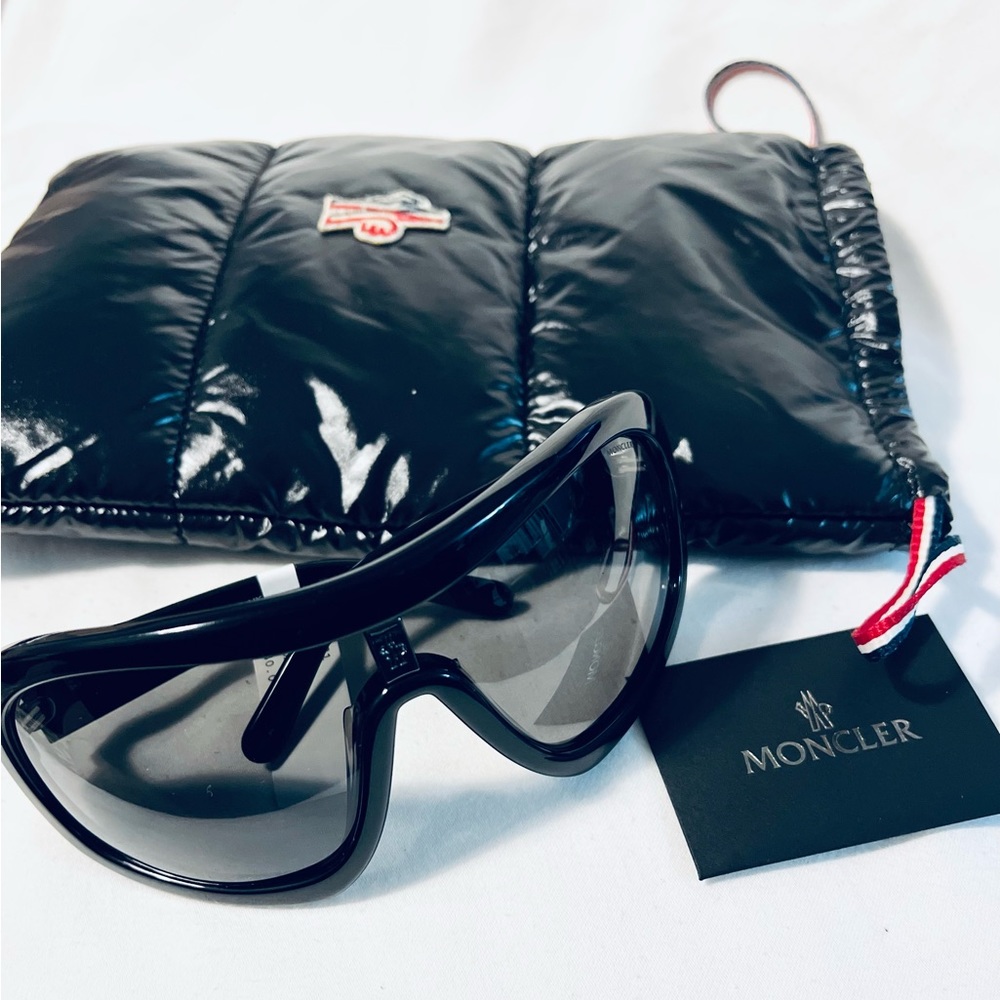 Moncler Black Franconia shield sunglasses